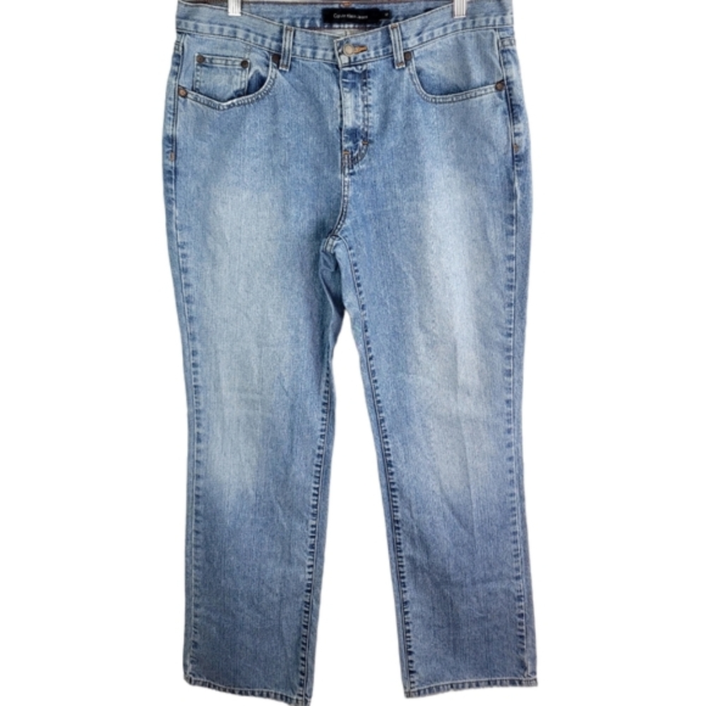 Vintage Calvin Klein Women Mom Jeans Classic Blue Denim Size 12 Low Rise Bootcut